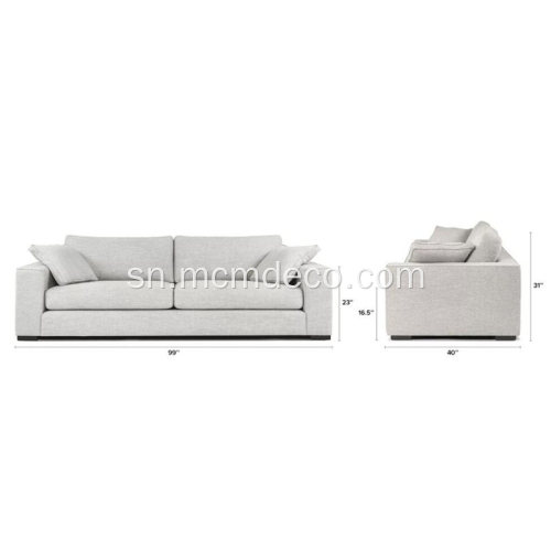 Yemazuva Ano Contemporary Sitka Mist Grey Machira Sofa